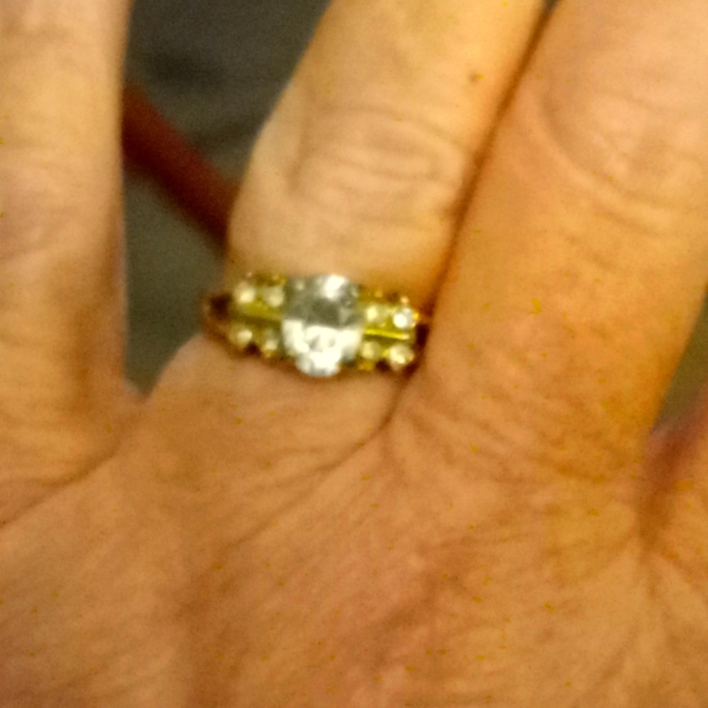 Faux Diamond Engagement Ring